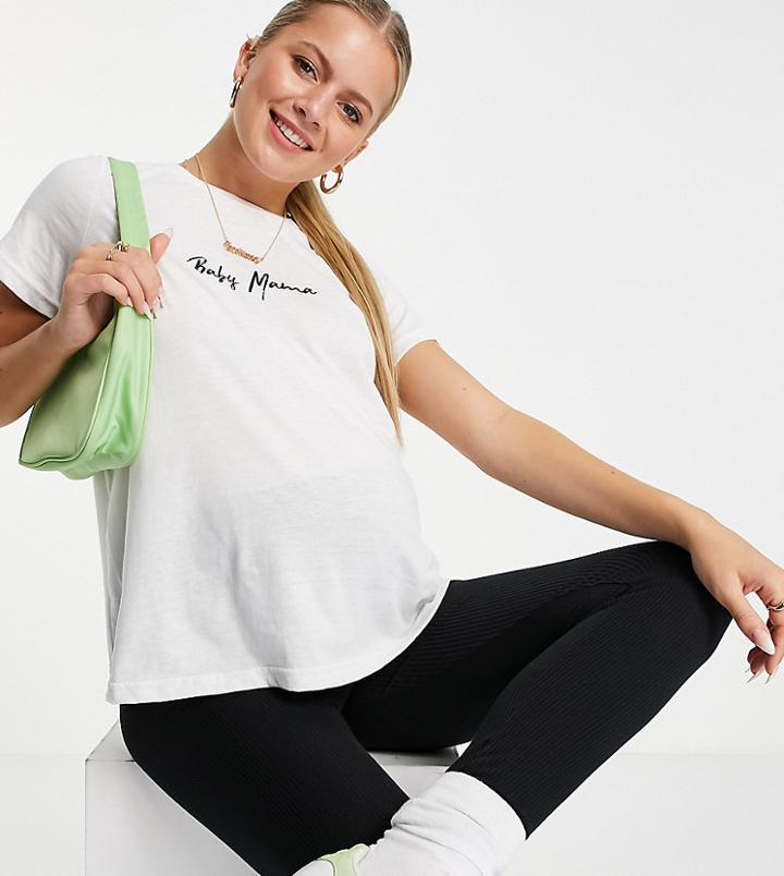 In The Style X Dani Dyer Maternity Motif T Shirt In White