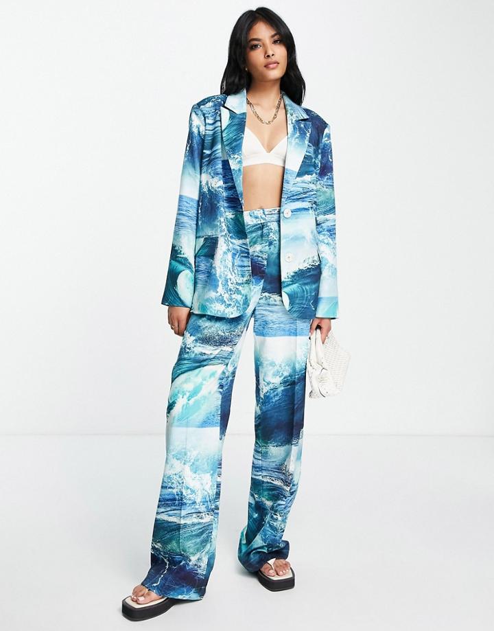 Annorlunda Ocean Print Pants In Blue - Part Of A Set