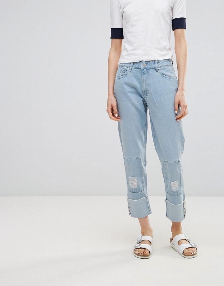 Waven Akins True Boyfriend Patch Jeans - Blue
