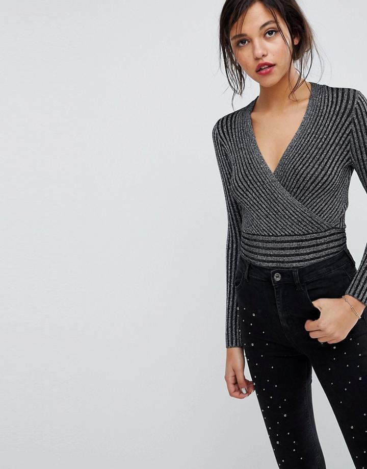 Oasis Ribbed Wrap Top - Multi