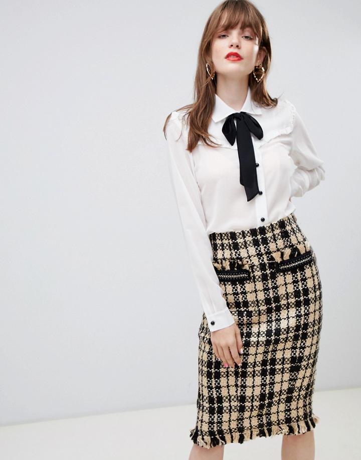 Darling Blouse With Bow Detail - Cream