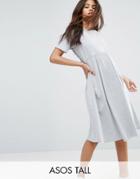 Asos Tall Ultimate Midi Smock Dress - Gray