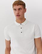 Jack & Jones Premium Knitted Polo In Washed Beige