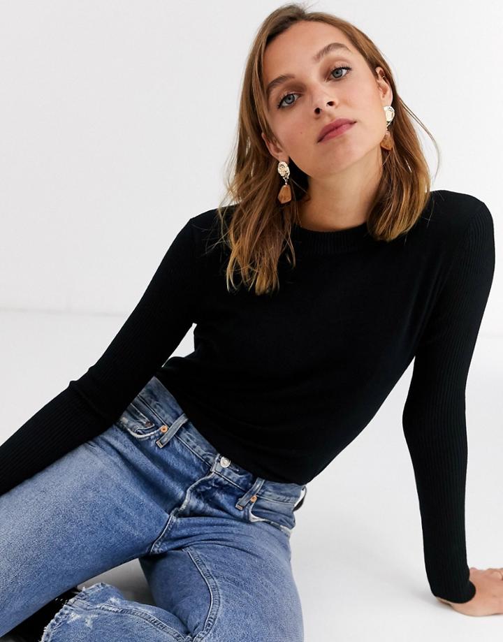 Gianni Feraud Crewneck Knit Sweater In Black