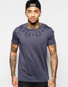 Asos T-shirt With Symbol Printed Yoke - Gray