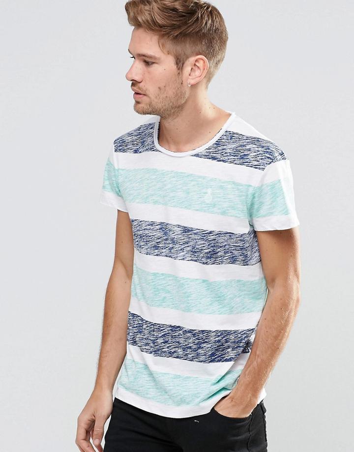 Esprit Reverse Stripe T-shirt - Navy