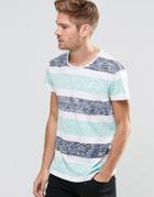 Esprit Reverse Stripe T-shirt - Navy