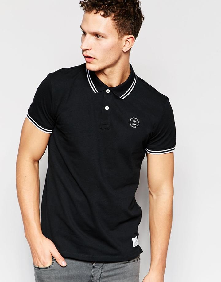 Jack & Jones Twin Tipped Polo - Black