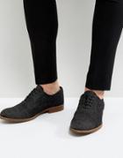 Asos Lace Up Oxford Shoes In Denim - Black