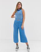 Asos Design Two-piece Twist Knitted Culottes - Blue