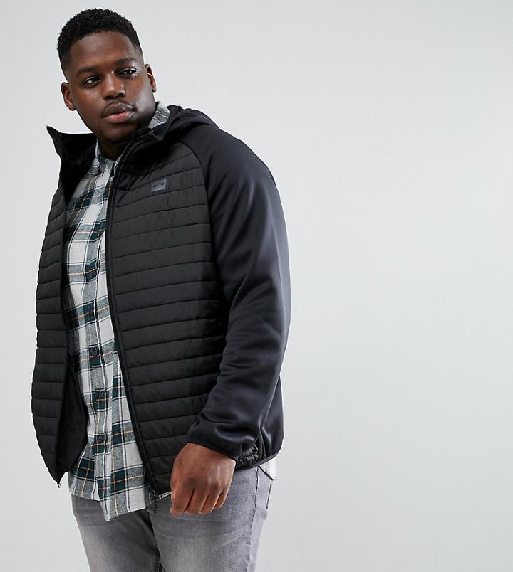Jack & Jones Core Plus Size Multi Quilted Jacket - Black