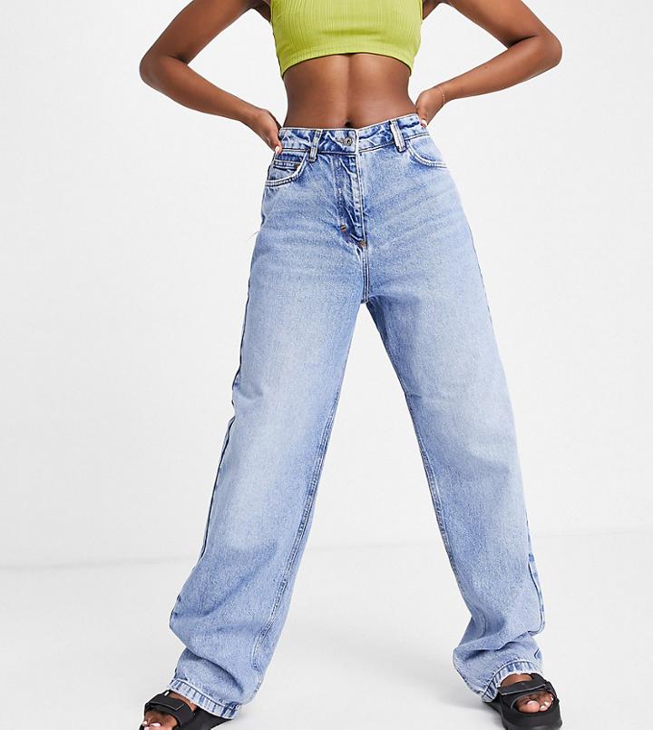 Collusion Anti Fit Jeans 00s In Washed Blue-blues