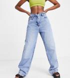 Collusion Anti Fit Jeans 00s In Washed Blue-blues