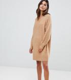 Micha Lounge Luxe Slouchy Sweater Dress In Mohair Blend - Beige