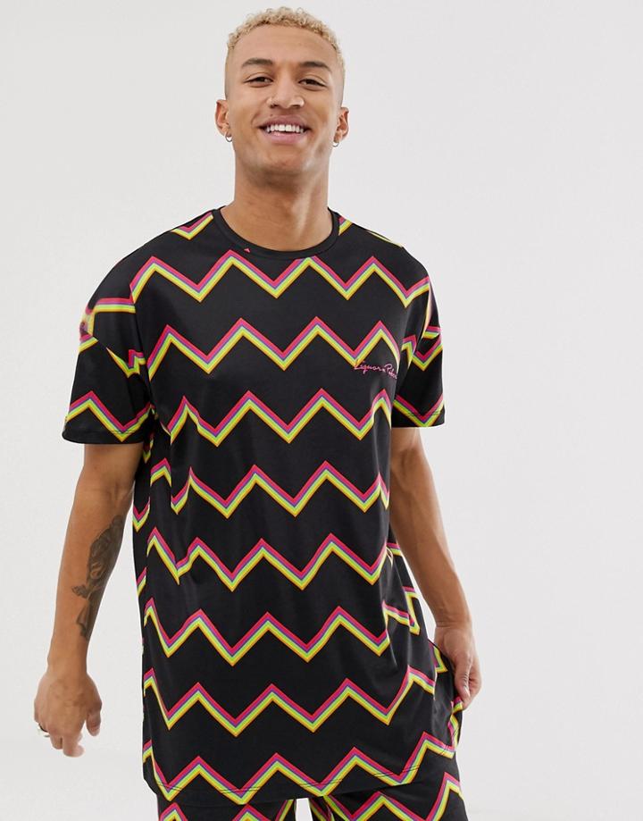 Liquor N Poker Two-piece T-shirt With Zig Zag Stripe - Orange