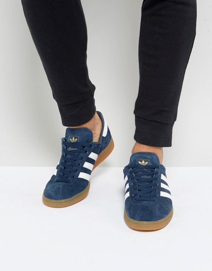 Adidas Originals Munchen Sneakers In Navy - Navy