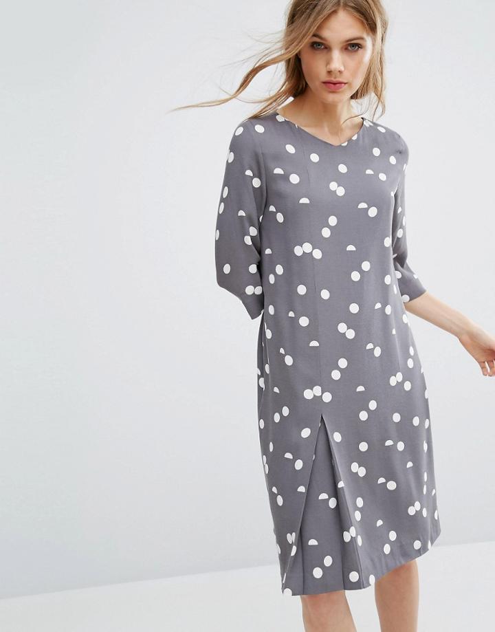 Selected Polka Dot Dress - Gray