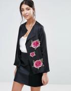 Jessica Wright Jacket With Floral Embroidery - Black