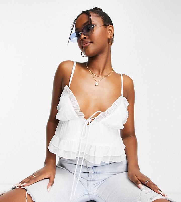 Asyou Ruffle Edge Cami In White