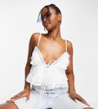 Asyou Ruffle Edge Cami In White