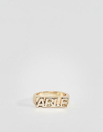 Chained & Able Able Ring In Gold - Gold