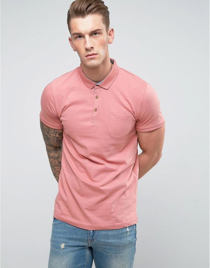 Brave Soul Pocket Polo - Pink