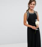 Tfnc Petite Wedding Embellished Back Maxi Dress - Black