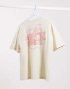 River Island T-shirt With Back Print In Stone-neutral