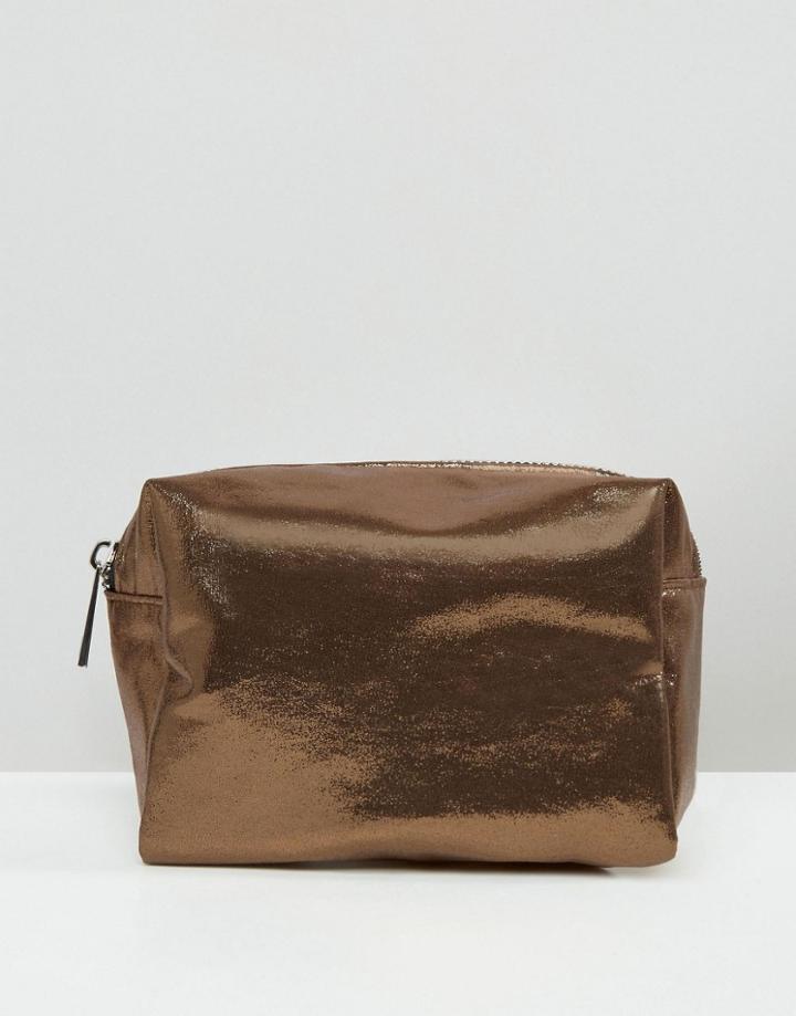 Asos Lifestyle Soft Metallic Makeup Bag - Copper