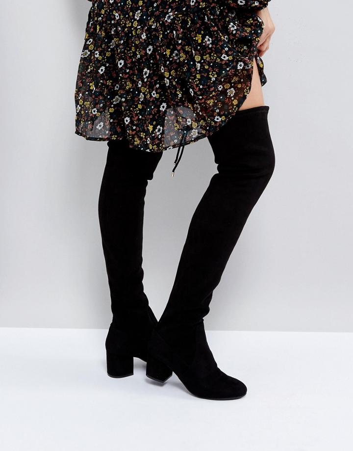 Head Over Heels Salsa Black Over The Knee Boots - Black