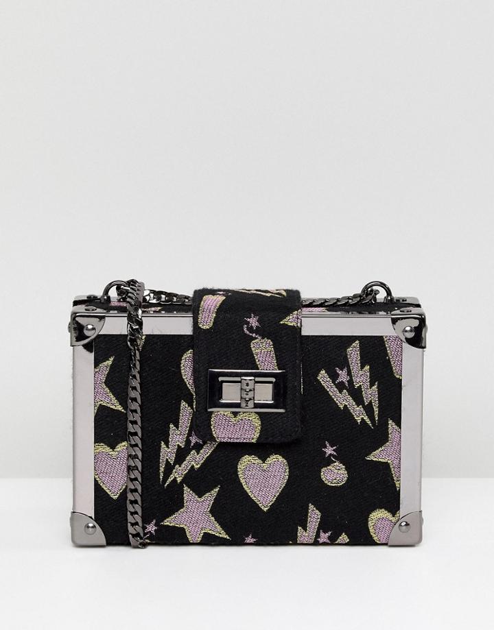 Asos Hero Cosmic Framed Box Bag With Chain Strap - Black