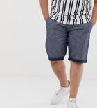 Duke King Size Chino Short In Chambray - Blue