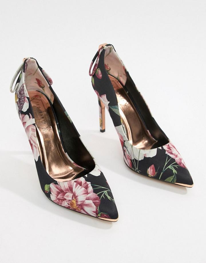 Ted Baker Floral Heeled Pumps - Black