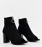 New Look Heeled Boots With Zip In Black - Black