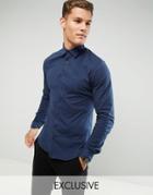 Noak Skinny Jersey Shirt - Navy