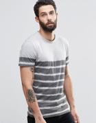 Only & Sons T-shirt With Painted Breton Stripe - Gray