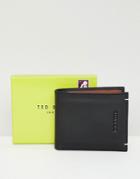 Ted Baker Stormz Wallet In Micro Perforated Leather - Black