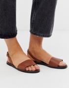 Depp Leather Two Part Sandals In Tan - Tan