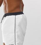 Boss Star Fish Swim Shorts In White Exclusive At Asos