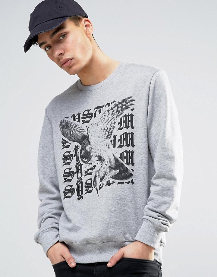 Systvm Flight Printed Sweater - Gray