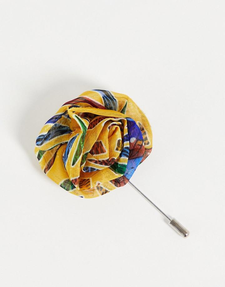 Devils Advocate Tie Dye Floral Lapel Pin-blues