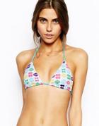 Lolli Triangle Bikini Top With Swimmie Print - Swimmie Print