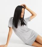 Brave Soul Petite Lennon T-shirt Dress In Gray-grey