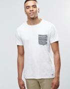 Jack & Jones T-shirt With Contrast Stripe Pocket - White
