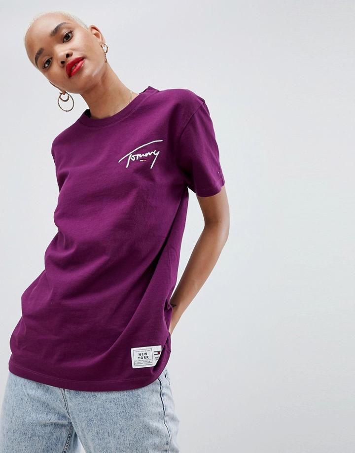 Tommy Jeans Signature Tee - Purple