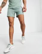 Asos 4505 Icon Training Shorts In Mid Length-green