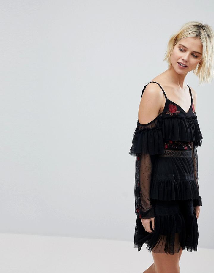 Rahi Cali Scarlett Ballet Embroidered Dress-black