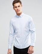 Esprit Cotton Shirt In Slim Fit With Stretch - Sky Blue