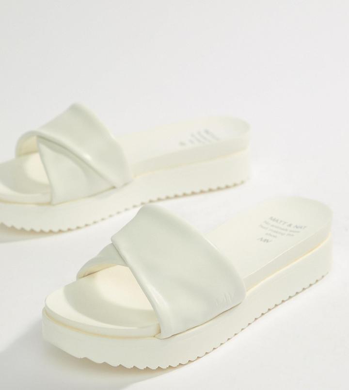 Matt & Nat Flatform Sliders - White
