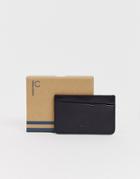 Fred Perry Leather Card Holder In Black - Black